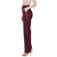 thumbnail image 2 of Female Leather Pants - High Waist Faux Leather Straight Leg Bell Bottom Flare Pants Red XL, 2 of 8