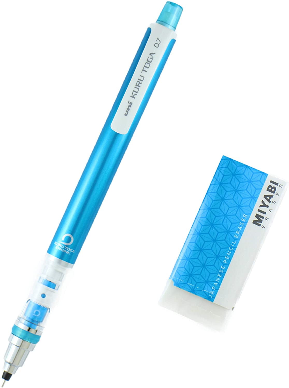 Uni Mechanical Pencil, Kuru Toga & MIYABI Stationery ERASER(Blue