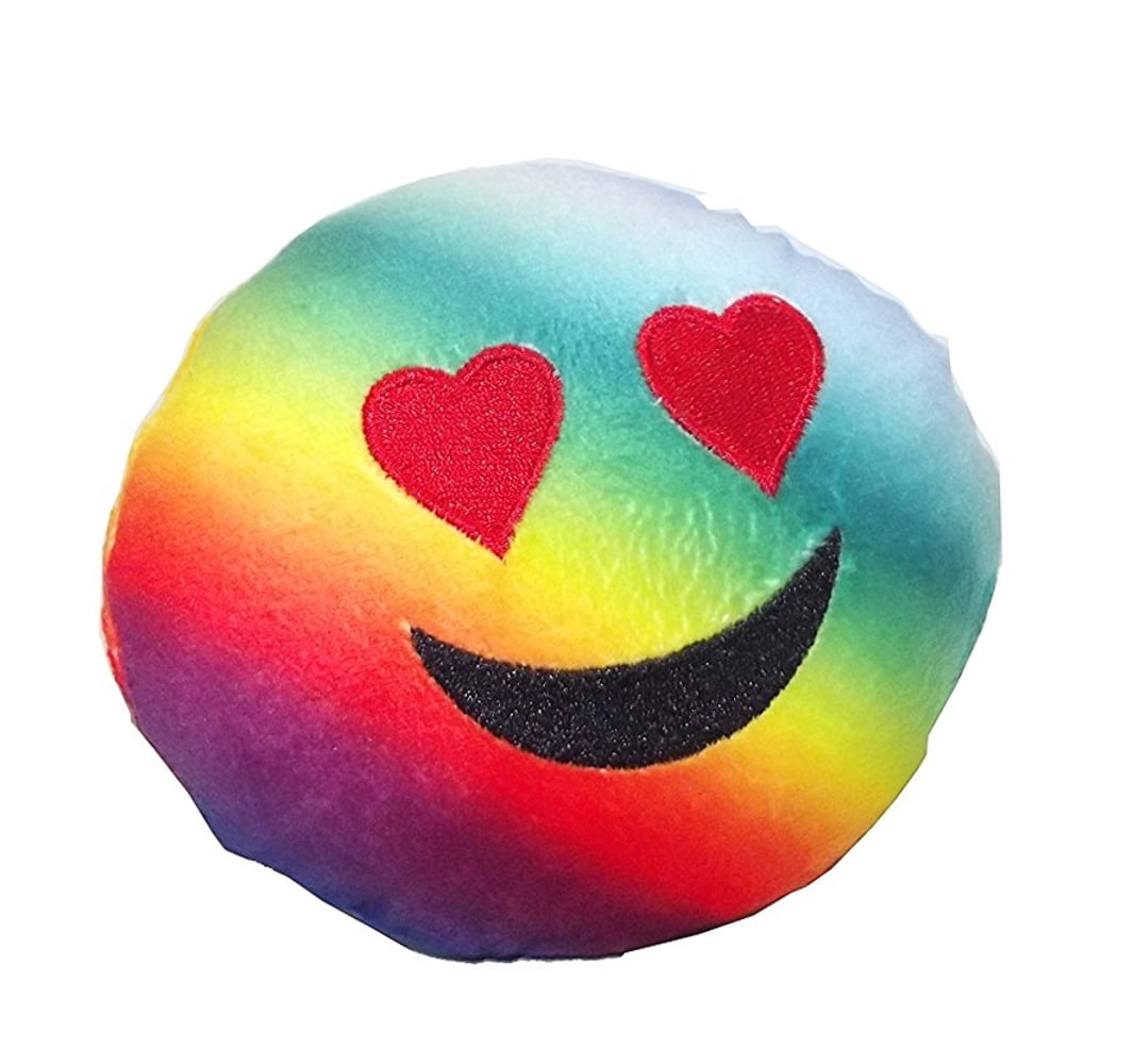 Royal Deluxe Love Emoji Rainbow Plush Pillow