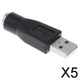 thumbnail image 1 of 5xRepuesto USB Macho A PS/2 Hembra Adaptador Cambiador Convertidor Negro, 1 of 8