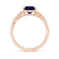 thumbnail image 2 of ANGARA Natural 2 ct Blue Sapphire Split Shank Ring with Diamond Accents in 14K Rose Gold for Women (Size-9x7mm) | September Birthstone, Anniversary, Jewelry Gift for Women | Natural Sapphire Ring, 2 of 11
