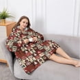 thumbnail image 5 of Oversized Wearable Blanket Hoodie,Red Christmas Collage Pattern Sherpa Blanket Hoodie with Super Pockets,Super Warm Fuzzy Pullover for Women & Men, 5 of 6