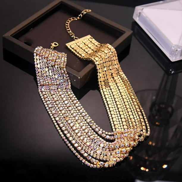 Gold rhinestone choker outlet