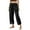 Black, variant on aidice Women's Capri Pants with Pockets Drawstring Elastic Waist Summer Trendy Casual Capris Solid Color