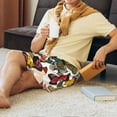thumbnail image 4 of Daiia Retro Floral Butterfly Mens Woven Stretch Pajama Short,Short Pajama Pants-Small, 4 of 9