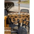 thumbnail image 5 of Outdoor Tablecloths with Umbrella Hole & Zipper, Yellow Brown 60x60 Inch Square Tablecloths, Farmhouse Dog Paw Vintage Waterproof Table Cloth, Patio/Pool/Picnic Table Covers, 5 of 8