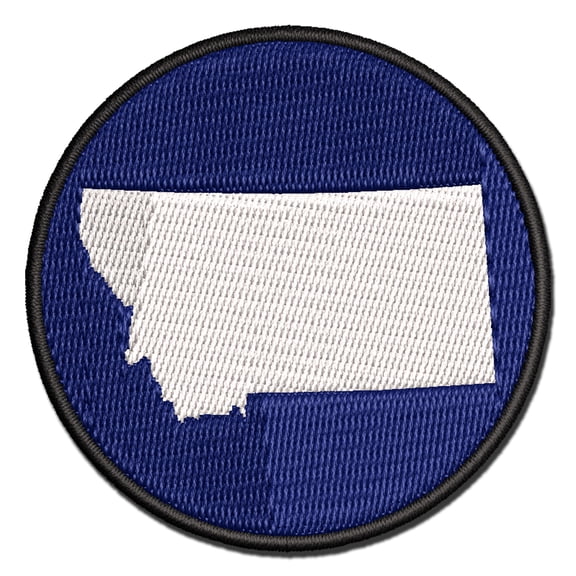 Montana State Silhouette Applique Multi-Color Embroidered Iron-On Patch - 2.5 Inch Small