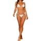 thumbnail image 2 of Conjuntos de bikini de dos piezas con detalle de cadena para mujer, parte inferior de triángulo con lazo, traje de baño X-Large blanco, 2 of 5