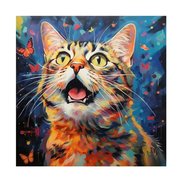 Canvas Wall Art - Ivan Guaderrama 'Butterfly Dance' Wall Art for Living Room, Bedroom, or Office Décor by Trademark Fine Art - 14 x 14 Inches