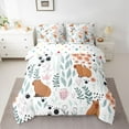 thumbnail image 2 of Homewish Kawaii Brown Capybara 7-Piece Bedding Comforter Set for Child Boys Girls,Chic Floral Flower King Bedding Sets,Cartoon Animal Ultra Soft Bed Sheets,Super Cozy Room Decor,Reversible, 2 of 8
