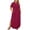 Hot Pink, variant on Women's Plus Size Maxi Dress Summer Crewneck Short Sleeve Long Dresses Split Loose Casual Dress with Pockets Navy S