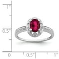 thumbnail image 2 of Sterling Silver Rhodium-plated Diamond & Created Ruby Ring, 2 of 5