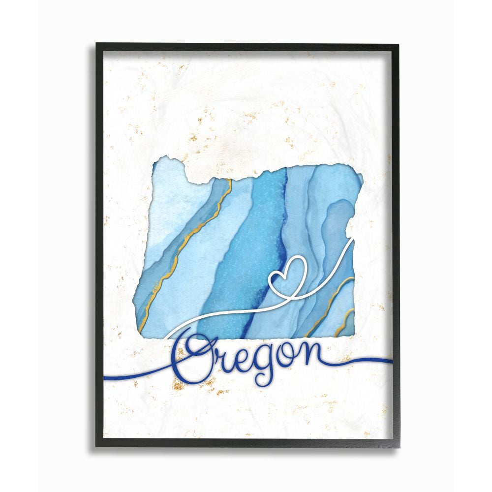 Stupell Home Décor Printed Map Framed Art Print, by Jason Brueck