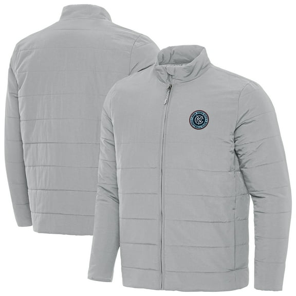 Men's-Antigua  Gray New York City FC Swelter Full-Zip Jacket