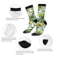 thumbnail image 6 of Goofa Watercolor Green Tropical Printed Men's Crew Socks, Soft Durable Breathable Moisture-Wicking with Odor Control Cotton socks, 6 of 9