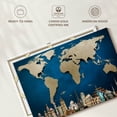 thumbnail image 6 of Elephant Stock Ocean Blue World Map Wall Art - Horizontal Canvas Wall Art - Living Room Wall Decor - Map Canvas - Blue And Yellow Decor - 48" x 32", 6 of 8