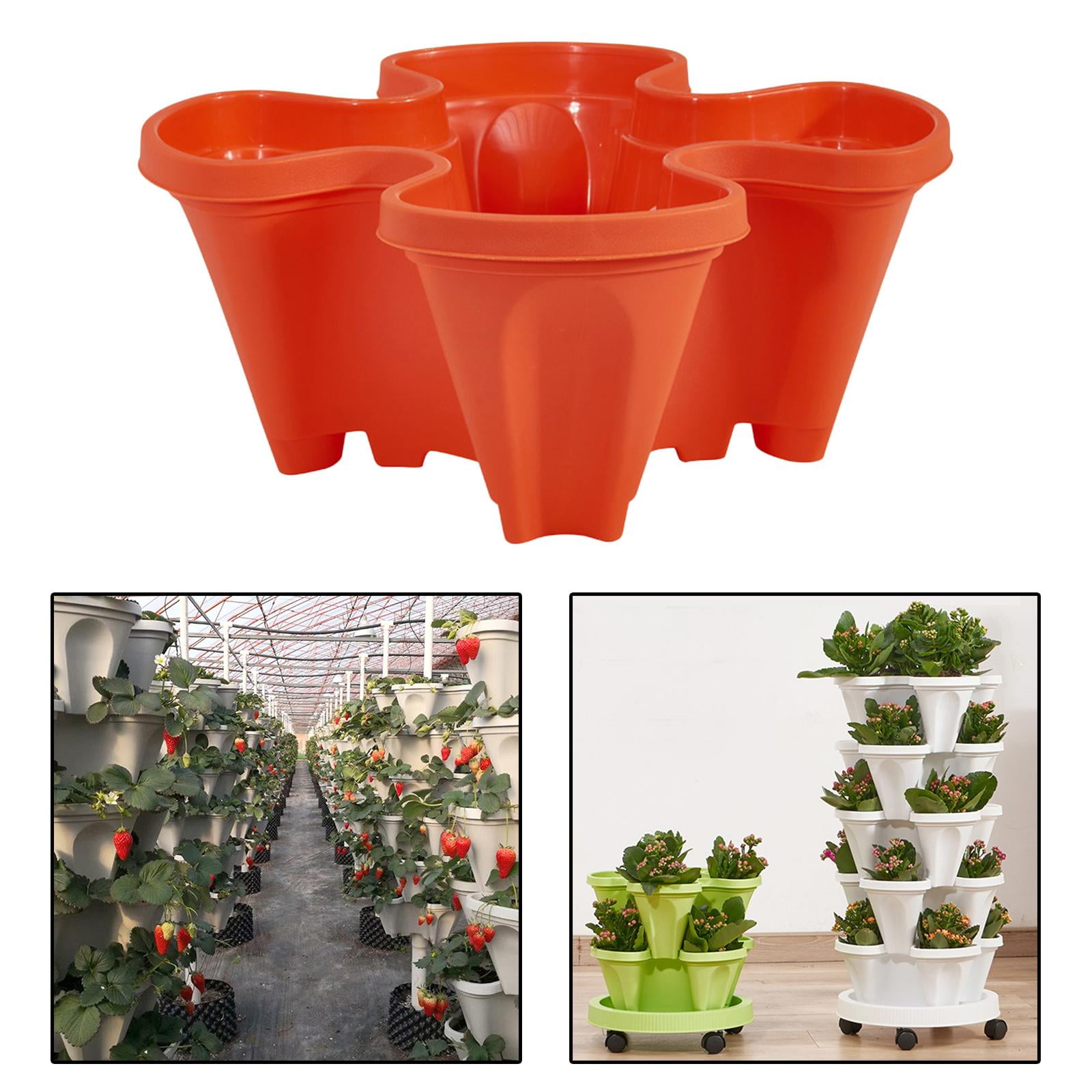 Nishiyuenyi 3Pieces Stand Vertical Gardening Planter Flower Pot Garden Tower for Peppers
