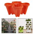 thumbnail image 3 of DYNWAVECA Stackable Vertical Gardening Planter Strawberry Planting Pot for Kitchen Patio High Performance - Red, 3 of 7