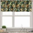 thumbnail image 3 of Ambesonne Forest Valance & Curtain, Fantasy Jungle Floral Leaves, 55"x45", Amber Forest Green and Fawn, 3 of 7