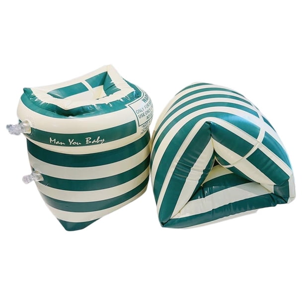 Anillo De Brazo De Natación 1 par de anillos flotantes para brazo, bolsa de aire doble, manga inflable para brazo (raya verde oliva) Ehuebsd Para Estrenar