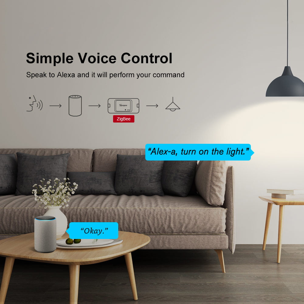 SONOFF BASICZBR3 Zigbee Smart Switch Works with SmartThings hub Zigbee Home Smart Controller Compatible with  Alexa 