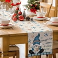 thumbnail image 2 of Christmas Table Runner Blue Gnome Table Runners Hot Cocoa Cookie Snowflake Plaid Linen Cotton Linen Dresser Scarf Kitchen Dining Table Decor for Christmas Holiday Party Decor 13x36 Inch, 2 of 9