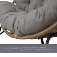 thumbnail image 2 of Grand Patio Outdoor & Indoor Wicker Oversized Egg Chair Set of 2 with Cushions Heavy Duty Steel Frame Egg Chair w/ Stand for Outside, Porch, Backyard, Tan, 2 of 8