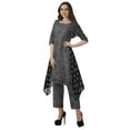 thumbnail image 3 of Moomaya Womens Kurti Kurta Pant Set Boat Neck Printed 2 Piece Dress Ethnic Wear, 3 of 6