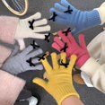 thumbnail image 5 of Guantes de punto decorados con lazos para mujer, guantes cálidos de Cachemira para invierno, manoplas con pantalla táctil para dedos expuestos, guantes para ciclismo y esquí al aire libre, 5 of 5