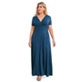 thumbnail image 3 of POSESHE Women Plus Size V Neck Short Sleeve Evening Dress, Elegant Party Maxi Dress, 3 of 5