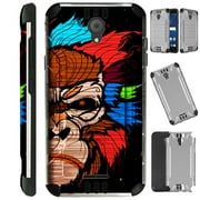 WORLD ACC Silver Guard Compatible with Cricket Icon | AT&T Radiant Core Case Slim Hybrid Phone Cover (Gorilla Brown)