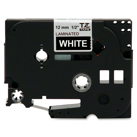 Brother Genuine P-touch TZE335 1/2" White on Black label Laminated Label Tape