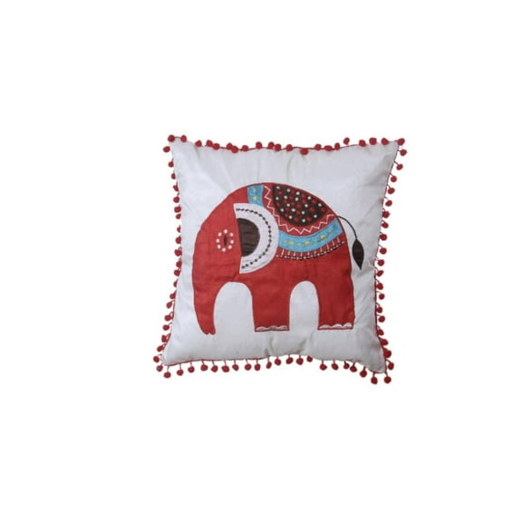 Set Of 5 Silk Cushion Cover with Elephant Pattern