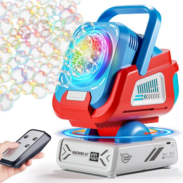 Máquina de burbujas Belemar mejorada con control remoto y luces RGB