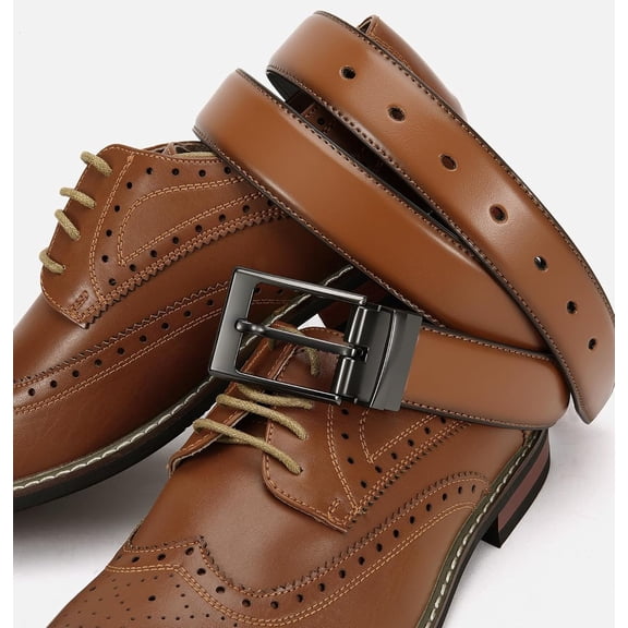 Reversible Belt Men Leather Dress Belt for Elegant Style