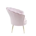 thumbnail image 4 of Velvet Accent Chair, Living Room Chair Vanity Chair, Modern Velvet Barrel Chair with Metal Legs, Comfy Accent Armchair Club Chair, Scalloped Back Barrel Accent Chair, for Living Room, Pink, 4 of 6