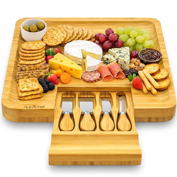 NutriChef PKCZBD10 Bamboo Cheese Cutting Board