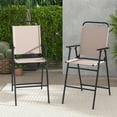 thumbnail image 4 of Gymax Outdoor Folding Bar Chair Set of 4 Patio Dining Chairs w/ Breathable Fabric, 4 of 10