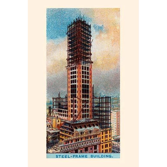 Steel - Frame Building-Fine Art Canvas Print (20" x 30")