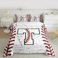 thumbnail image 2 of Manfei Monogrammed T Theme Queen Comforter Set,Baseball Gamer Bedding Sets,Ball Sport Game Bedding Comforter Set For Boy Teens,Ultra Soft Bedroom Decor Reversible,3pcs, 2 of 8
