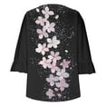 thumbnail image 4 of Jsaierl Tops for Women 3/4 Sleeve Casual Crew Neck Shirts Ruffle Trim Fashion Print Ladies Blouses Classic Vacation Tunic Top S-2XL, 4 of 6
