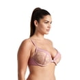 thumbnail image 2 of Curve Muse Women's Plus Size Push Up Add 1 Cup Underwire Halter Front Close Bras-2PK-Black,Red Cinnabar-40DDD, 2 of 6