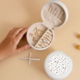 thumbnail image 5 of Yiaed Color Ships Print Travel Jewelry Case Bridesmaid Gift Boxes Jewelry Travel Organizer Small Round Jewelry Box Mini Storage-White, 5 of 7