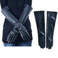 thumbnail image 2 of Gants d'Hiver Doublés en Cuir Doux pour Femmes Longs Coudes Soirée, 2 of 6