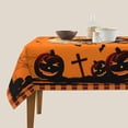 thumbnail image 5 of Halloween Table Cloth Pumpkin Castle Ghost Square Tablecloth 60 inch Orange Black Vintage Washable Table Cover for Holiday Kitchen Dinning Picnic Outdoor Indoor Decoration, 5 of 5