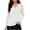 White, variant on XRoczxe Women's V-neck long-sleeved ribbed knit top, casual solid color lightweight pullover | suitable for everyday commuting and all-day wear.