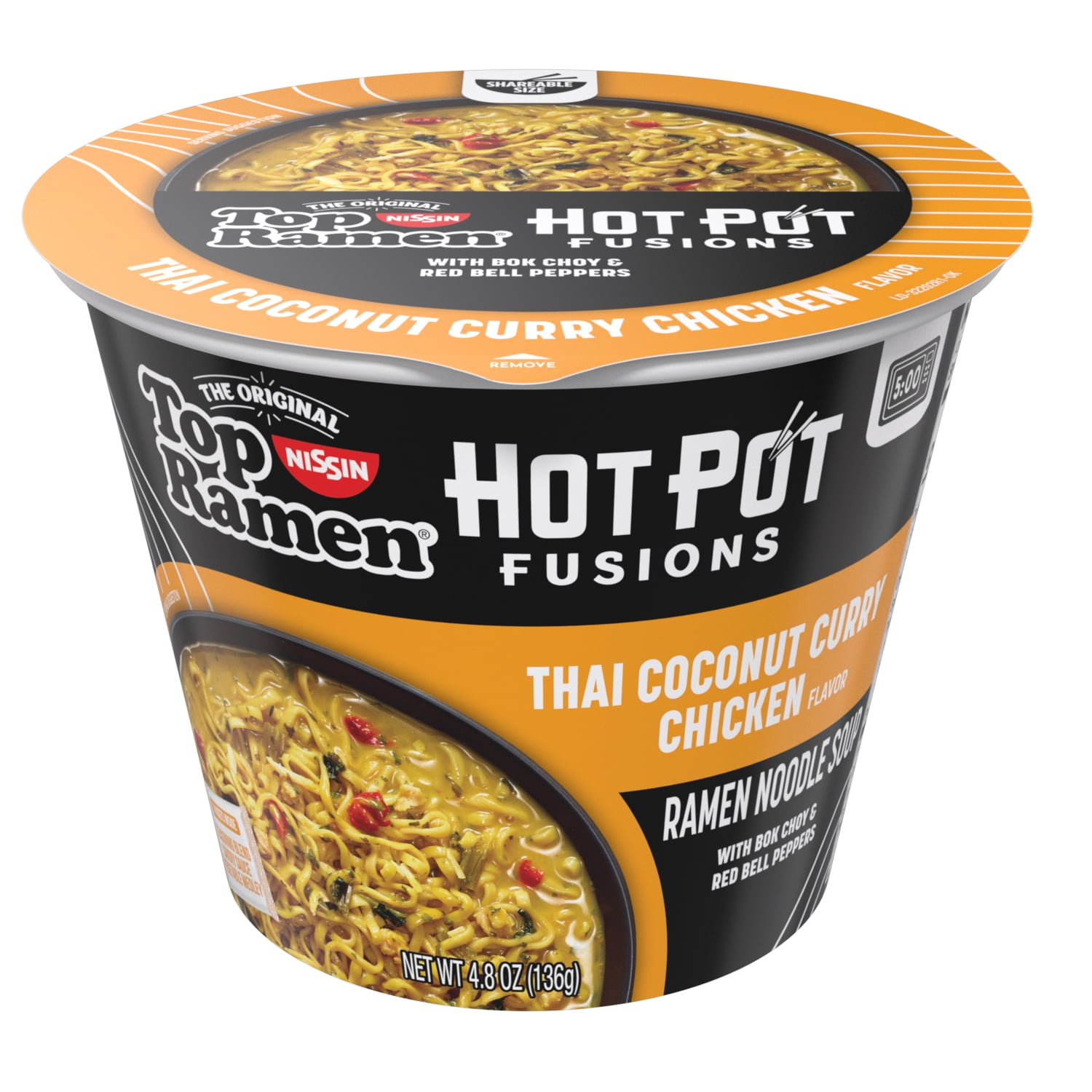 (6 pack) Top Ramen Hot Pot Fusions Thai Curry Chicken
