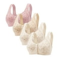 thumbnail image 1 of Diufon 4 Pack Wide Strap Bra for Women Everyday Front Closure Wireless Full Coverage Bras Push Up Seamless Bra, 1 of 2