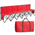 thumbnail image 5 of Yaheetech 6 Seats Outdoor Folding Bench for Camping, Red, 5 of 11