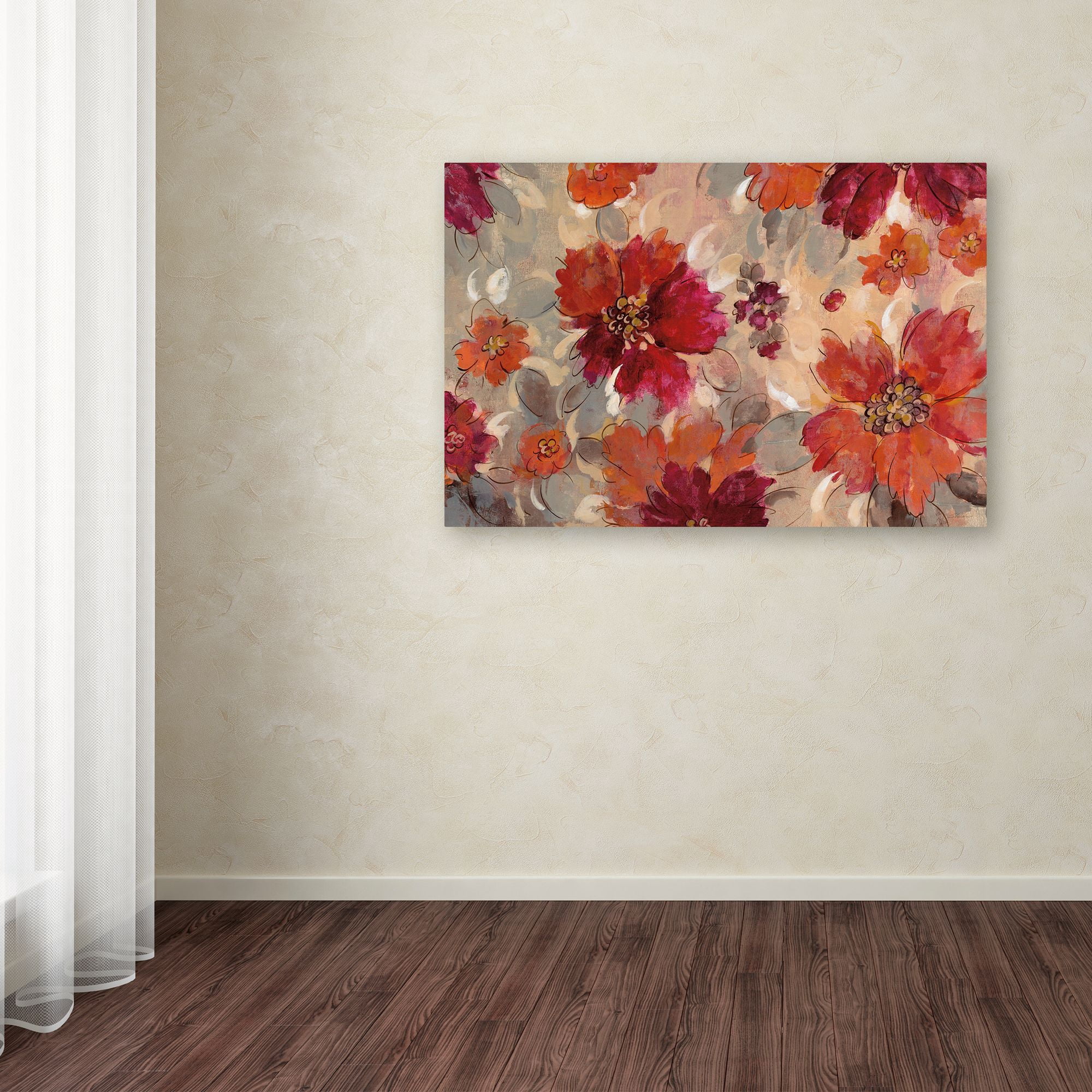 Trademark Fine Art 'Magenta and Coral Floral' Canvas Art by Silvia Vassileva